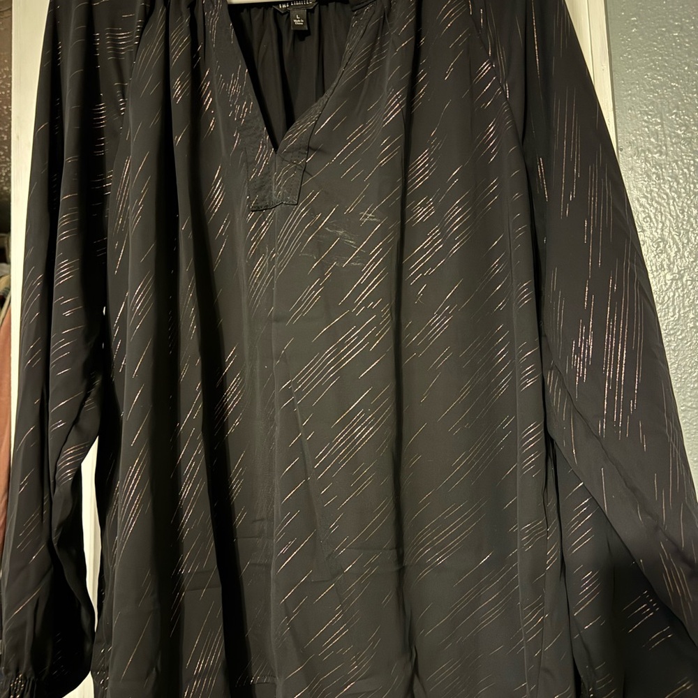 Black Blouse with Subtle Pattern